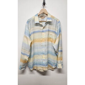 Tommy Bahama Men's Sun Harbor Stripe Linen Long Sleeve Button Up Shirt, Size XL
